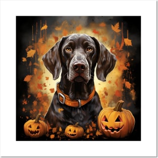 Halloween German Shorthaired Pointer Posters and Art